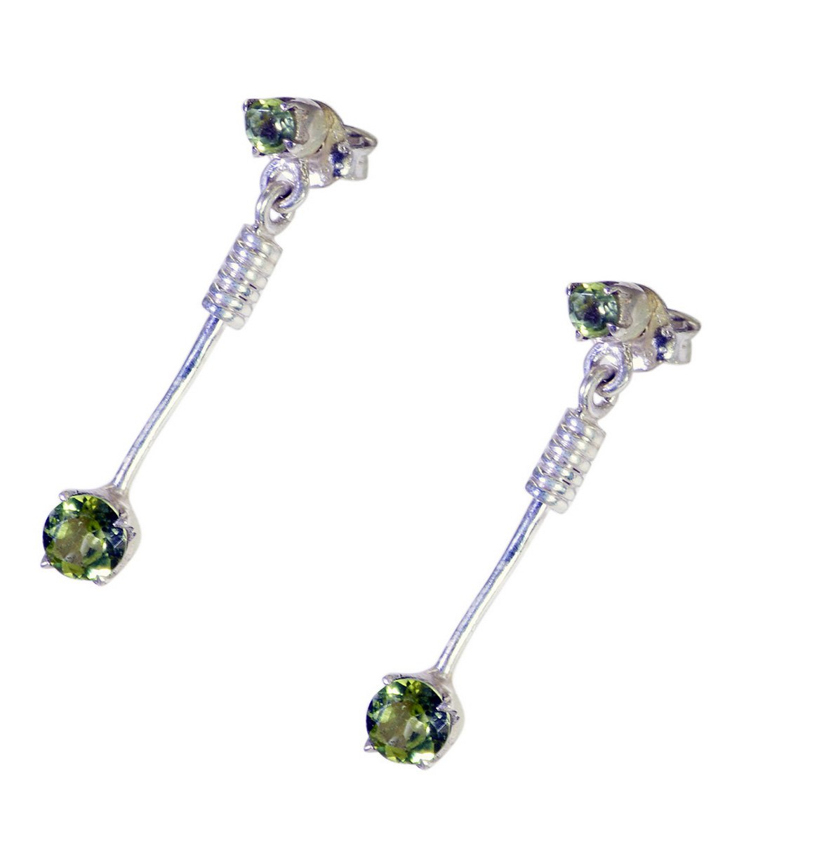inviting Peridot 925 Solid Sterling Silver Green Earring genuine jewelry US