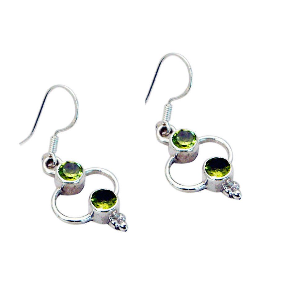 excellent Peridot 925 Solid Sterling Silver Green Earring Natural handcrafted US