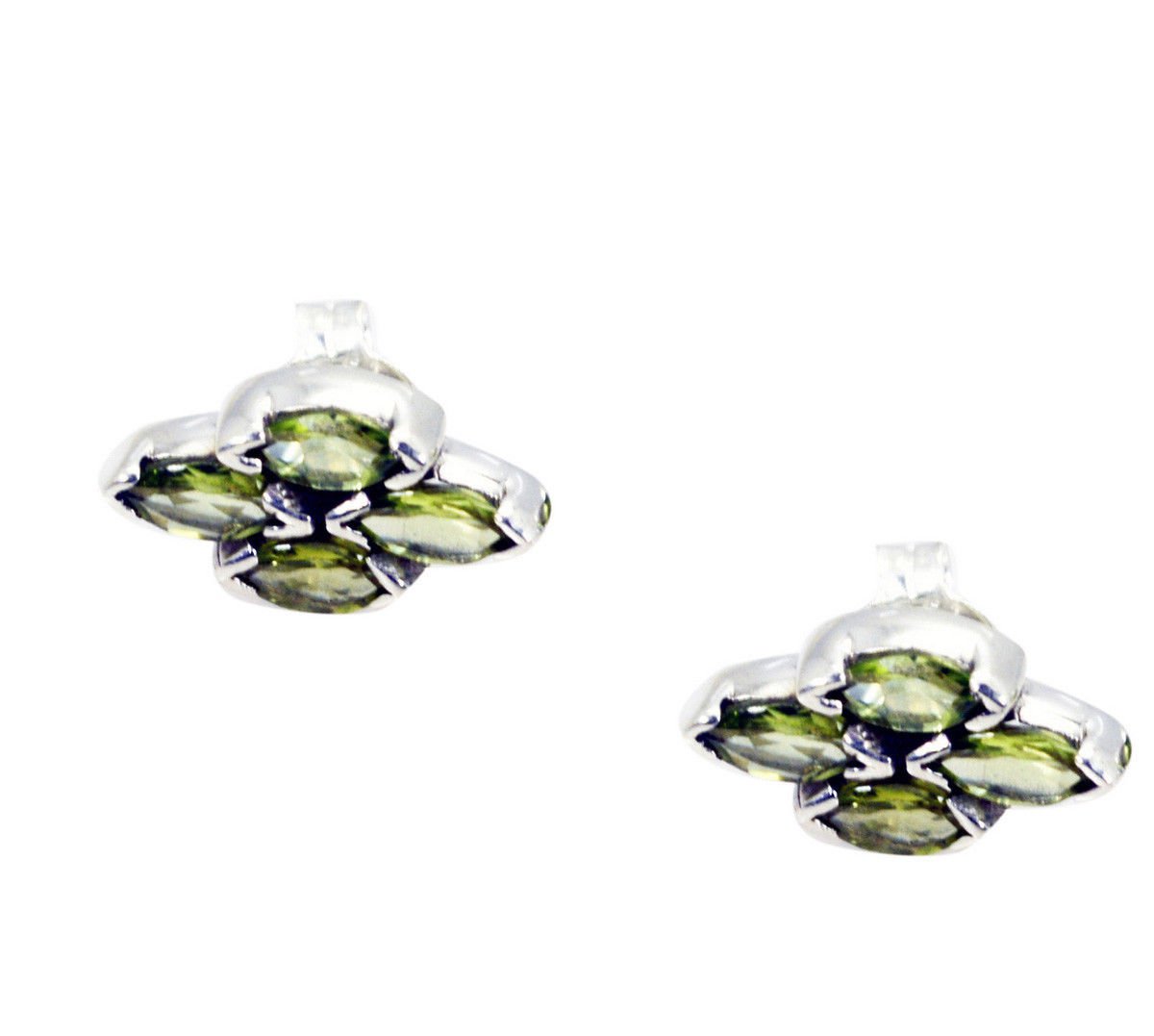 charming Peridot 925 Solid Sterling Silver Green Earring Natural suppiler US
