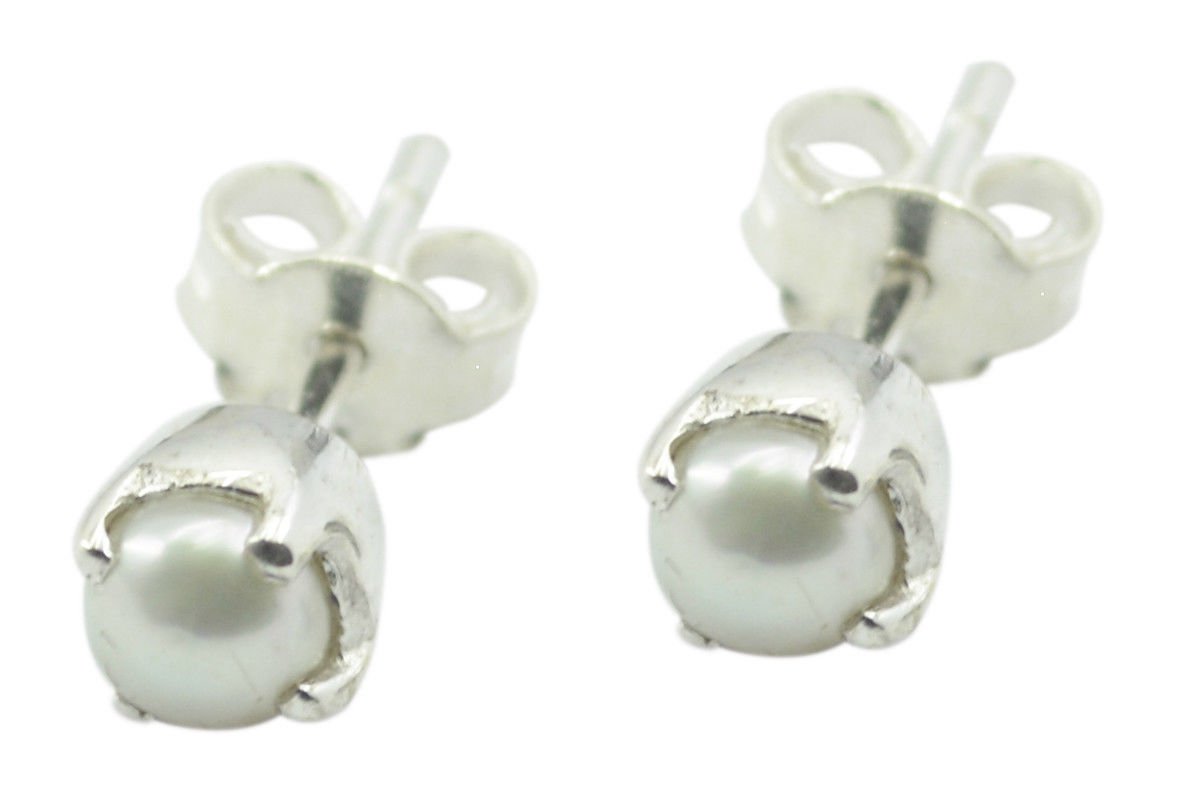 bewitching Pearl 925 Solid Sterling Silver White Earring genuine freely US