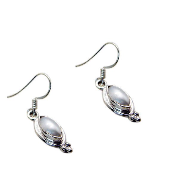 handsome Pearl 925 Solid Sterling Silver white Earring Natural india US