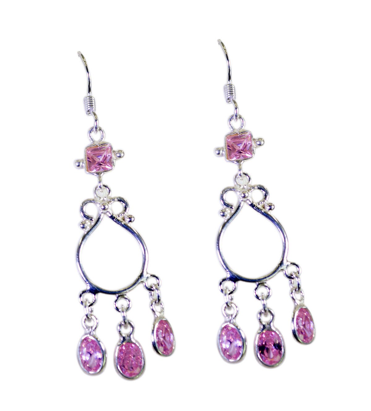 excellent Multi CZ 925 Solid Sterling Silver Multi Earring genuine simply US