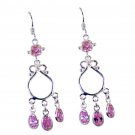 excellent Multi CZ 925 Solid Sterling Silver Multi Earring genuine simply US