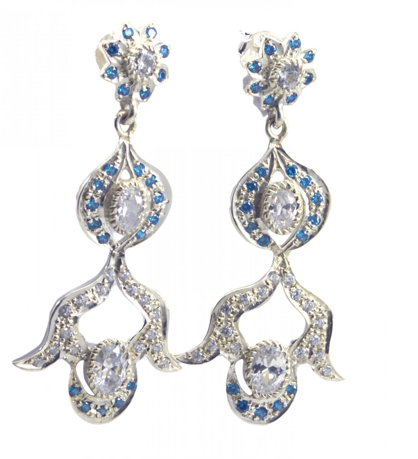 delicate Multi CZ 925 Solid Sterling Silver Multi Earring Natural ordinary US
