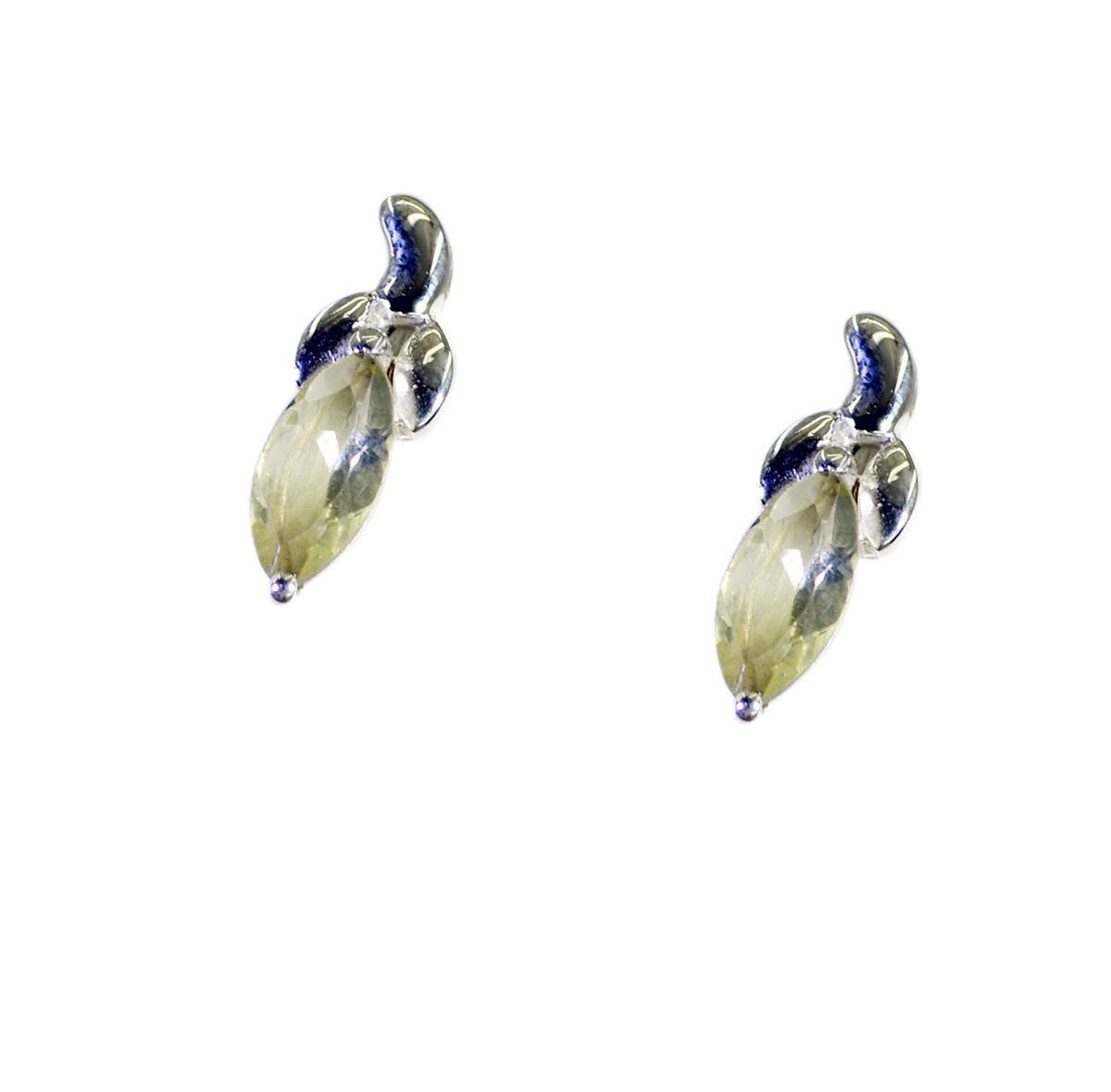 ideal Lemon Quartz Solid Sterling Silver Yellow Earring genuine handmade US
