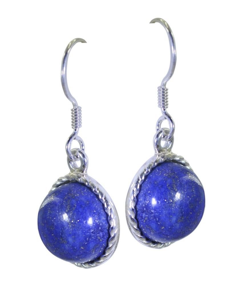 excellent Lapis Lazuli Solid Sterling Silver Blue Earring genuine wholesales US