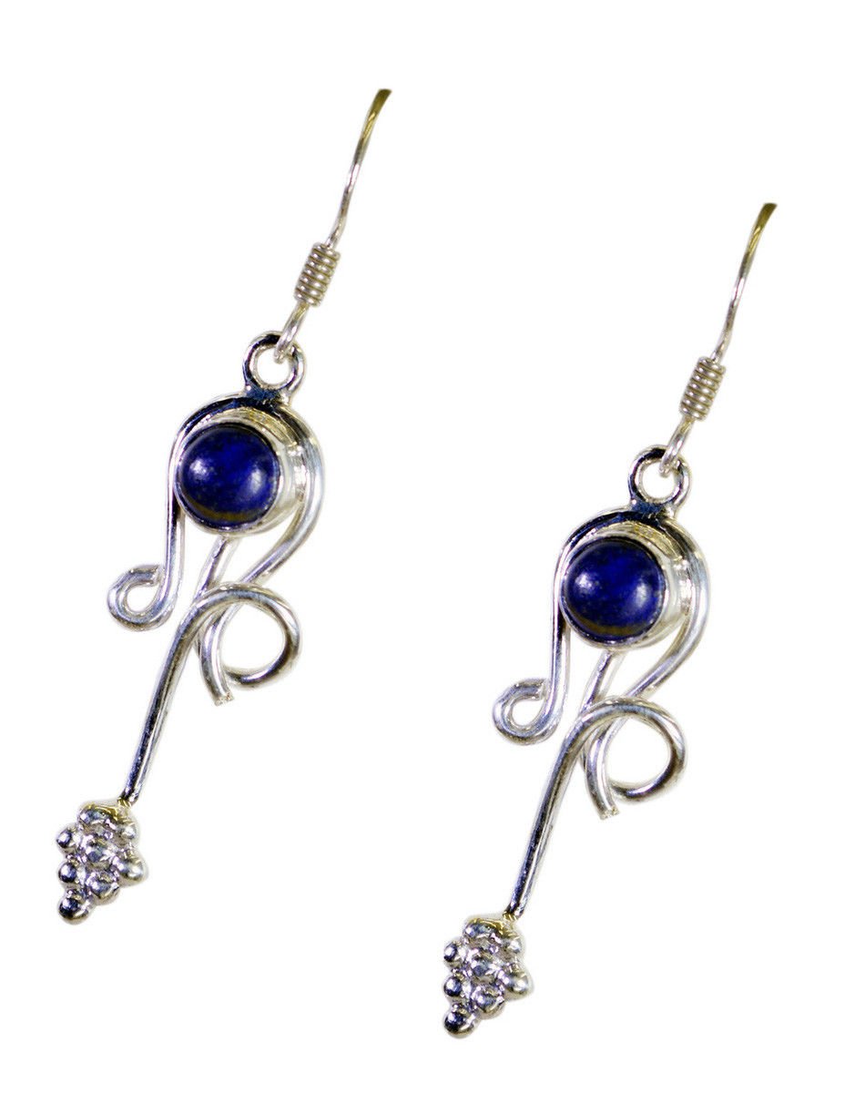 cute Lapis Lazuli 925 Solid Sterling Silver Blue Earring genuine gemstones US