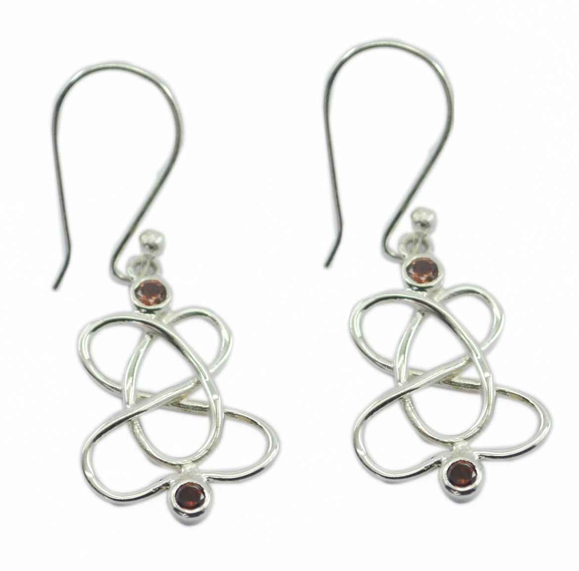 classy Garnet 925 Sterling Silver Red Earring genuine jewelry US