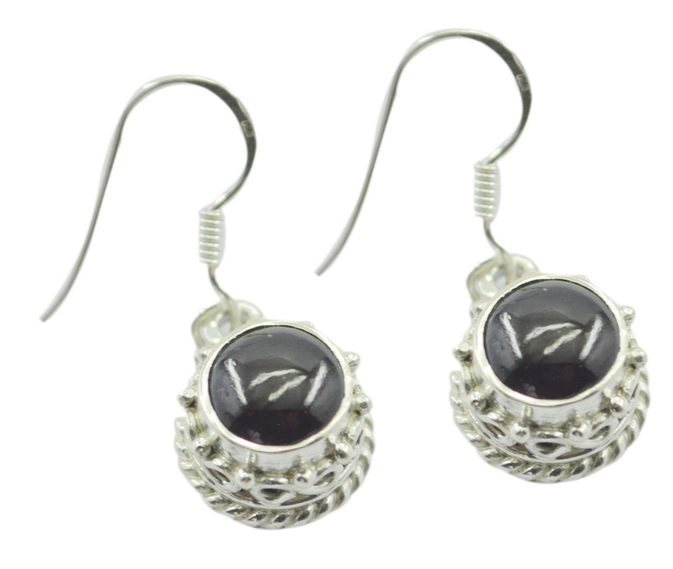 appealing Garnet 925 Sterling Silver Red Earring genuine jaipur US