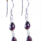 classy Garnet 925 Solid Sterling Silver Red Earring genuine jewelry US