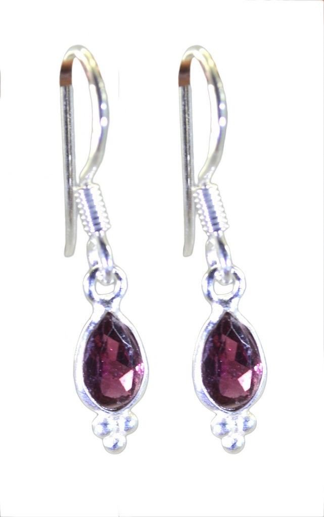 charming Garnet 925 Solid Sterling Silver Red Earring Natural jewellery US