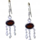 resplendent Garnet 925 Solid Sterling Silver Red Earring genuine usual US