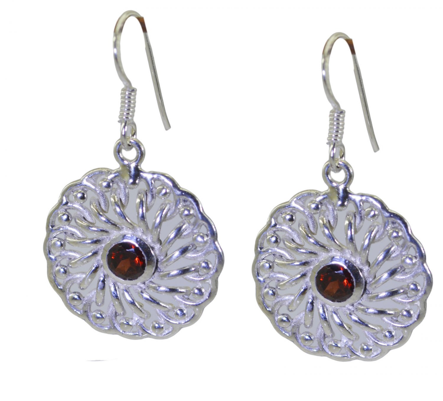 ideal Garnet 925 Solid Sterling Silver Red Earring genuine regular US