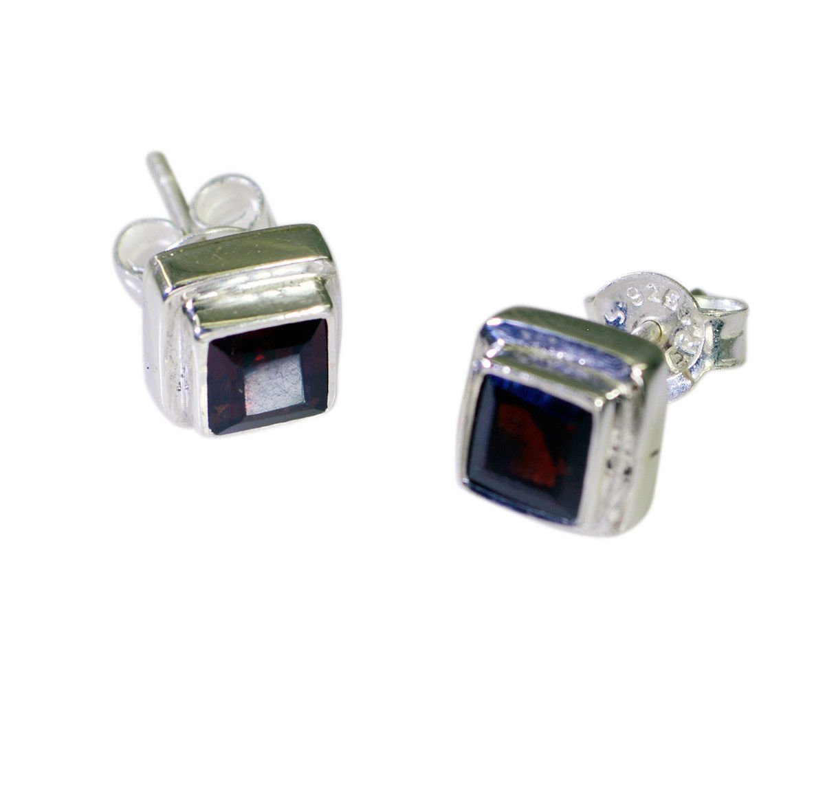 gorgeous Garnet 925 Solid Sterling Silver Red Earring Natural freely US