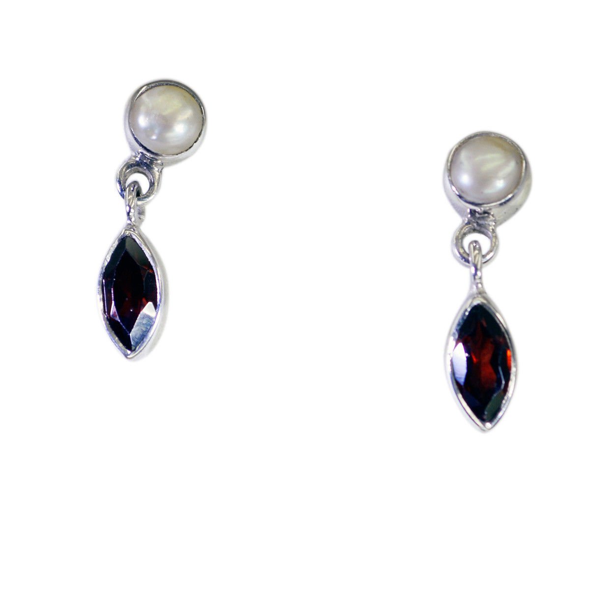 splendiferous Garnet 925 Solid Sterling Silver Red Earring genuine usually US