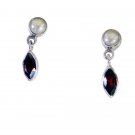splendiferous Garnet 925 Solid Sterling Silver Red Earring genuine usually US