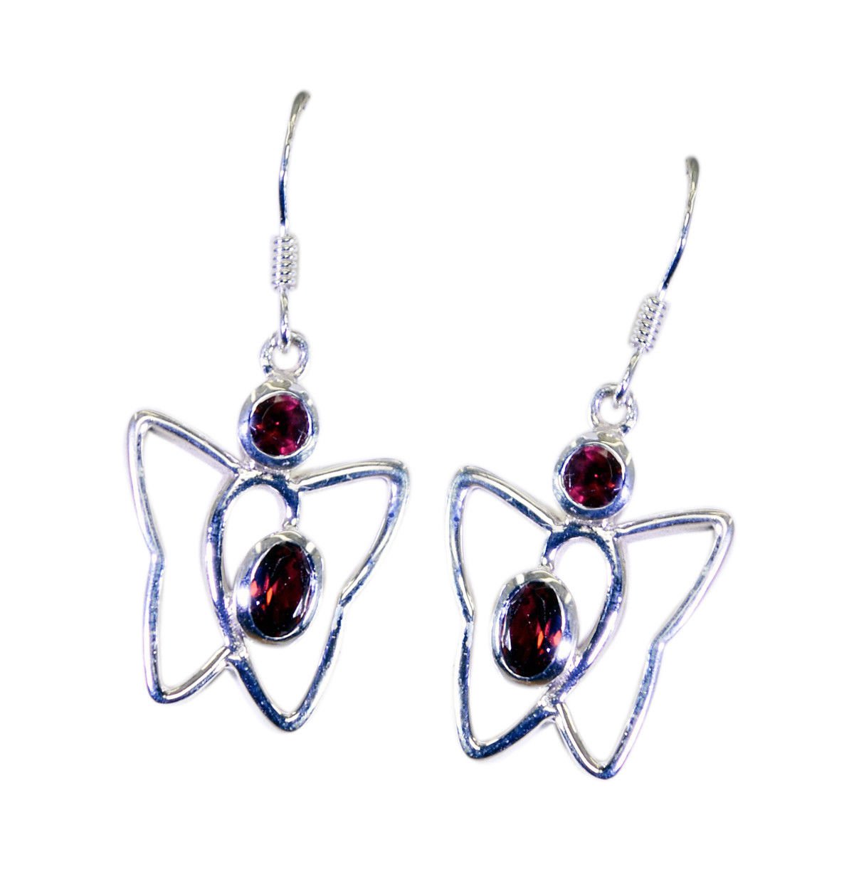 inviting Garnet 925 Solid Sterling Silver Red Earring genuine simply US
