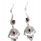 enticing Garnet 925 Solid Sterling Silver Red Earring genuine gemstone US