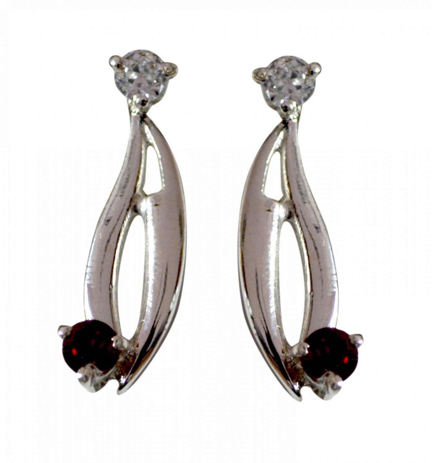 captivating Garnet 925 Solid Sterling Silver Red Earring genuine handcrafted US