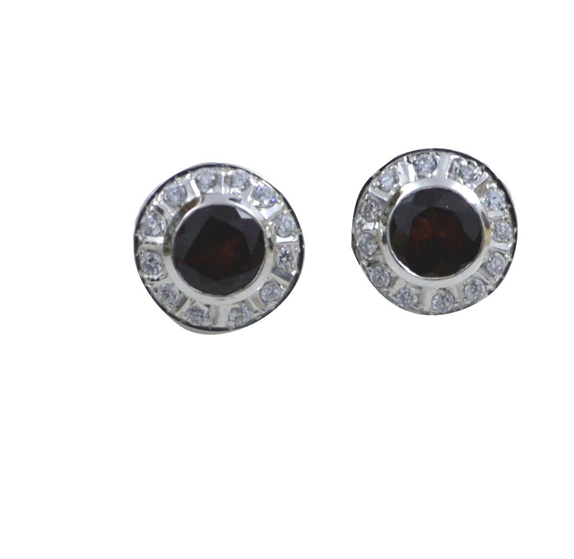 splendid Garnet 925 Solid Sterling Silver Red Earring genuine suppiler US