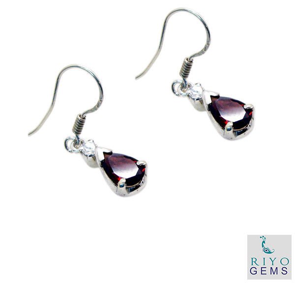 appealing Garnet 925 Solid Sterling Silver Red Earring Natural regular US