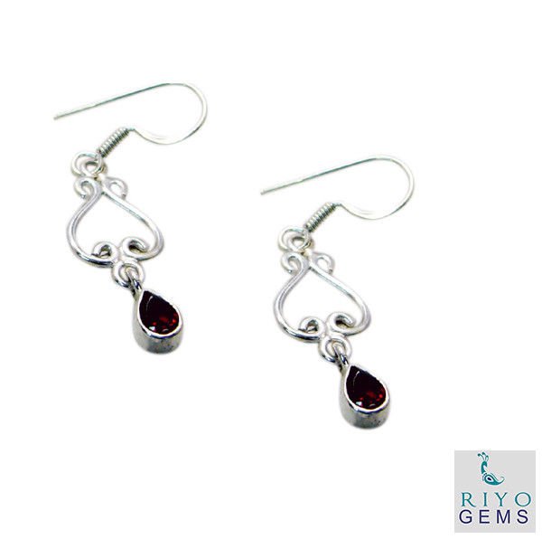 pulchritudinous Garnet 925 Solid Sterling Silver Red Earring Natural common US