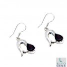 handsome Garnet 925 Solid Sterling Silver Red Earring genuine jewelry US