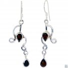 fair Garnet 925 Solid Sterling Silver Red Earring Natural supply US