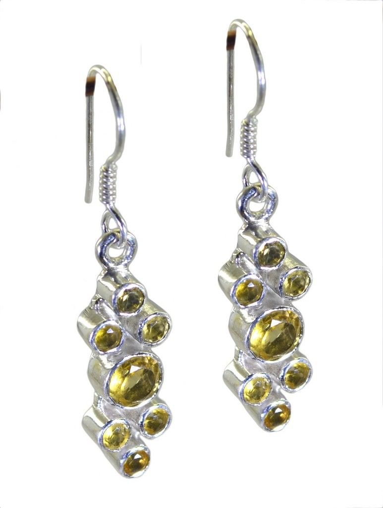 fascinating Citrine Solid Sterling Silver Yellow Earring Natural gemstones US