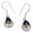 handsome citrine 925 Solid Sterling Silver Yellow Earring Natural freely US