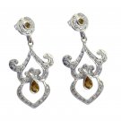 gorgeous citrine 925 Solid Sterling Silver Yellow Earring genuine simply US