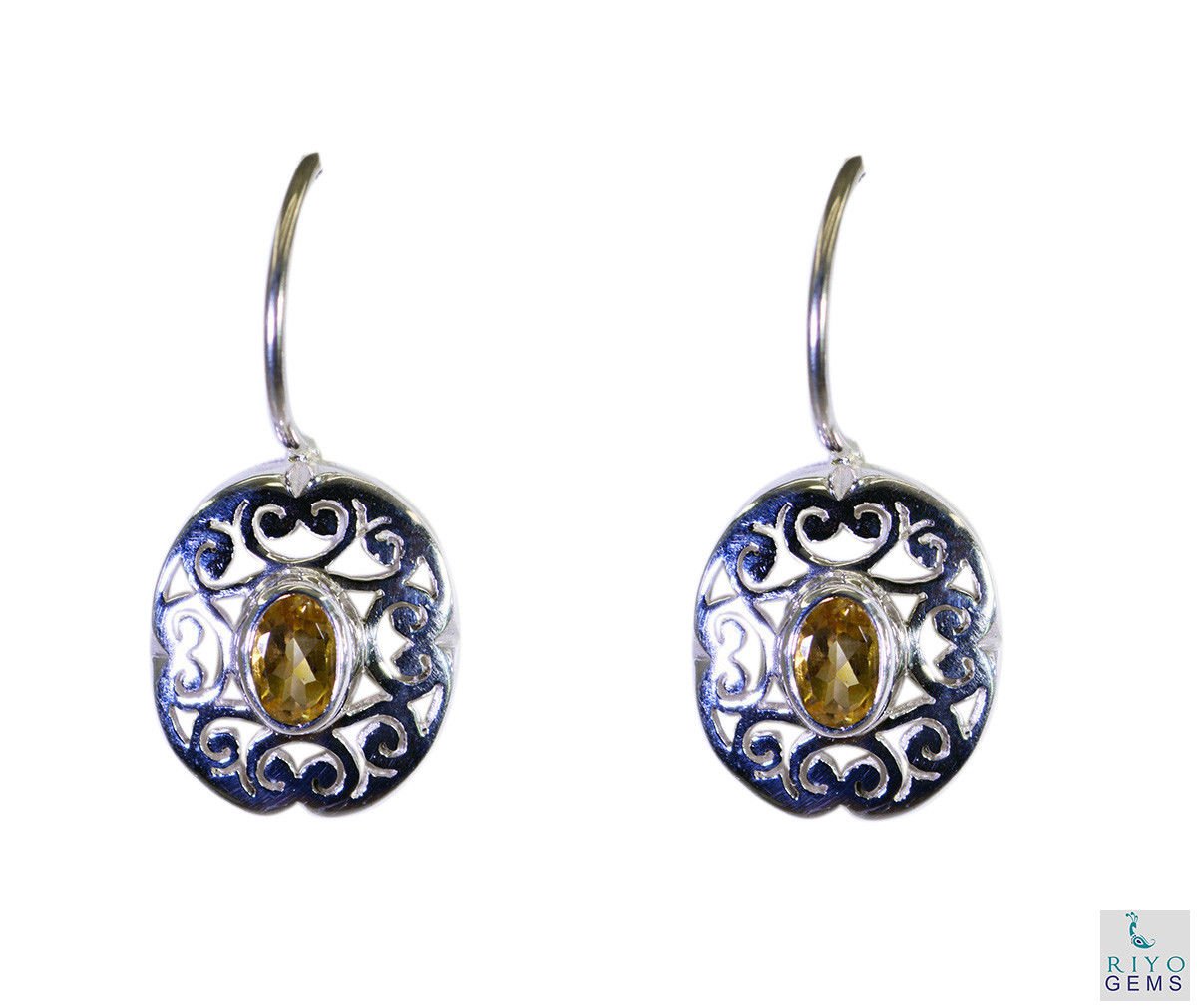 grand Citrine 925 Solid Sterling Silver Yellow Earring Natural jewelry US