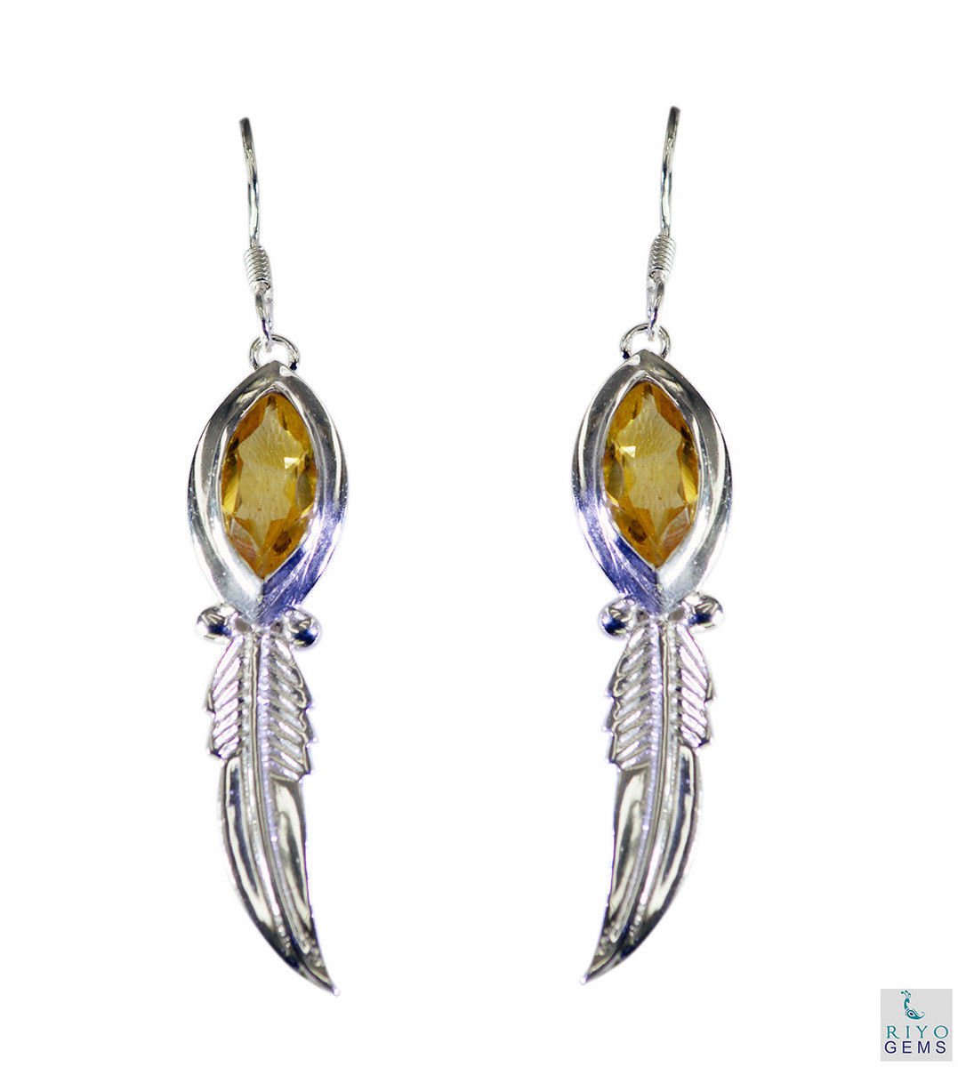 classy Citrine 925 Solid Sterling Silver Yellow Earring Natural wholesale US