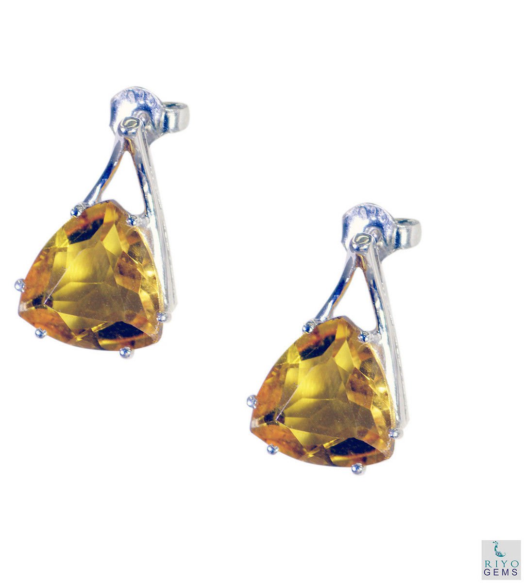 bewitching Citrine 925 Solid Sterling Silver Yellow Earring genuine suppiler US