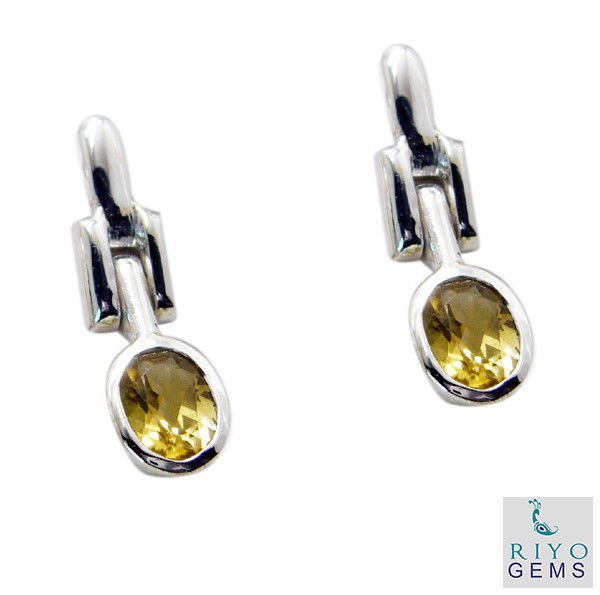pleasing Citrine 925 Solid Sterling Silver Yellow Earring genuine wholesale US