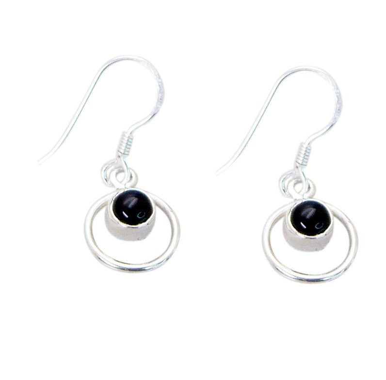 fine Black onyx 925 Solid Sterling Silver Black Earring Natural handmade US