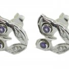 charming Amethyst 925 Sterling Silver Purple Earring genuine handcrafted US