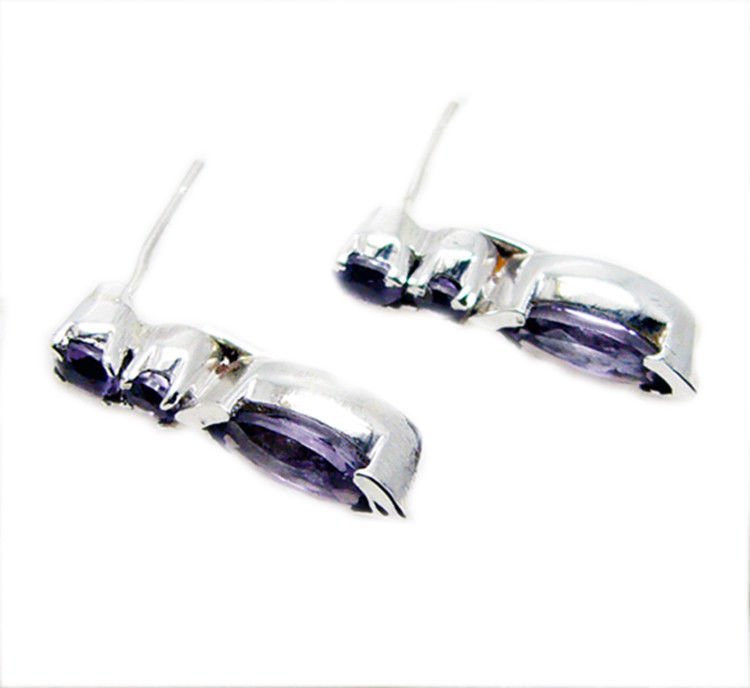 fair Amethyst 925 Sterling Silver Purple Earring genuine wholesale US