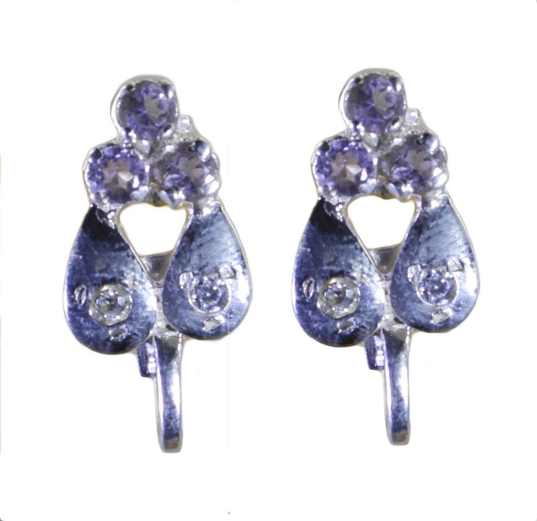 ideal Amethyst 925 Solid Sterling Silver Purple Earring Natural suppiler US