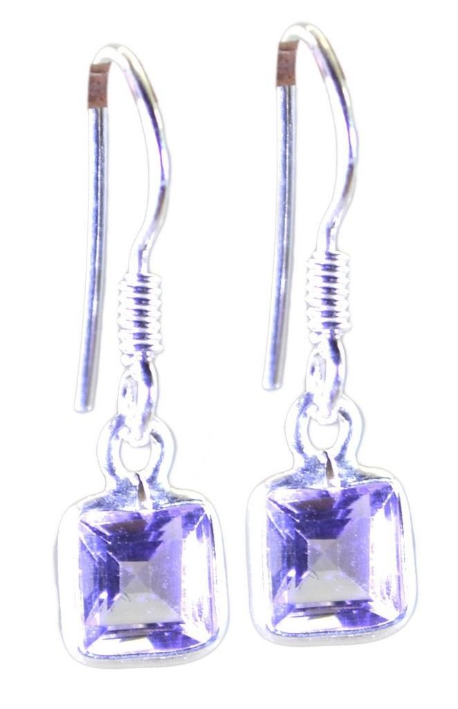 fascinating Amethyst 925 Solid Sterling Silver Purple Earring genuine general US