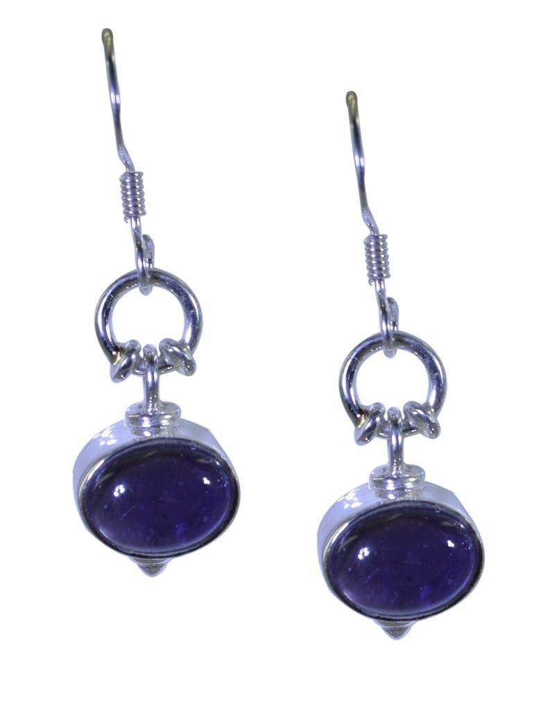 splendid Amethyst 925 Solid Sterling Silver Purple Earring Natural jaipur US