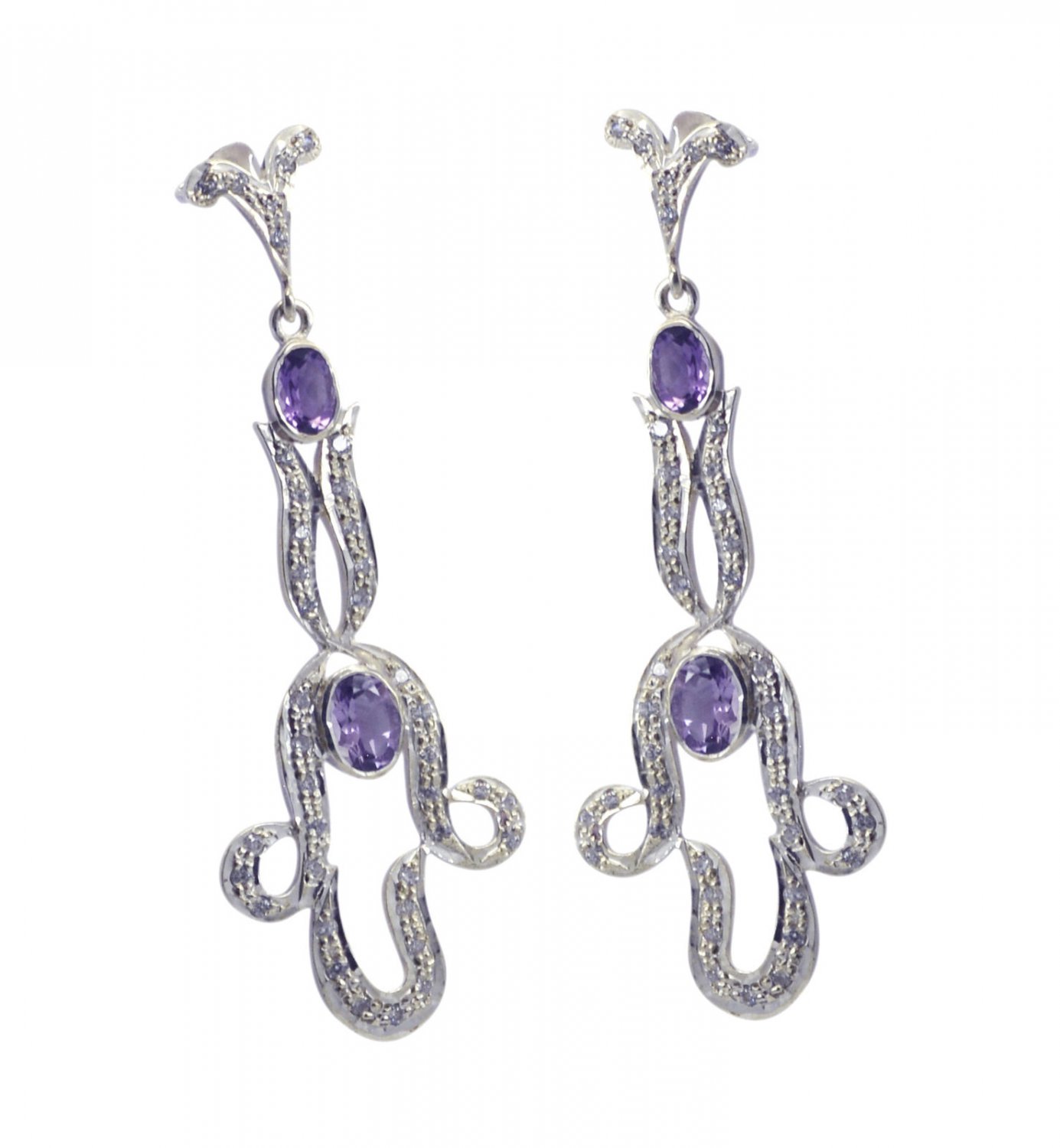 appealing Amethyst 925 Solid Sterling Silver Purple Earring genuine jewellery US
