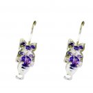 comely Amethyst 925 Solid Sterling Silver Purple Earring Natural suppiler US