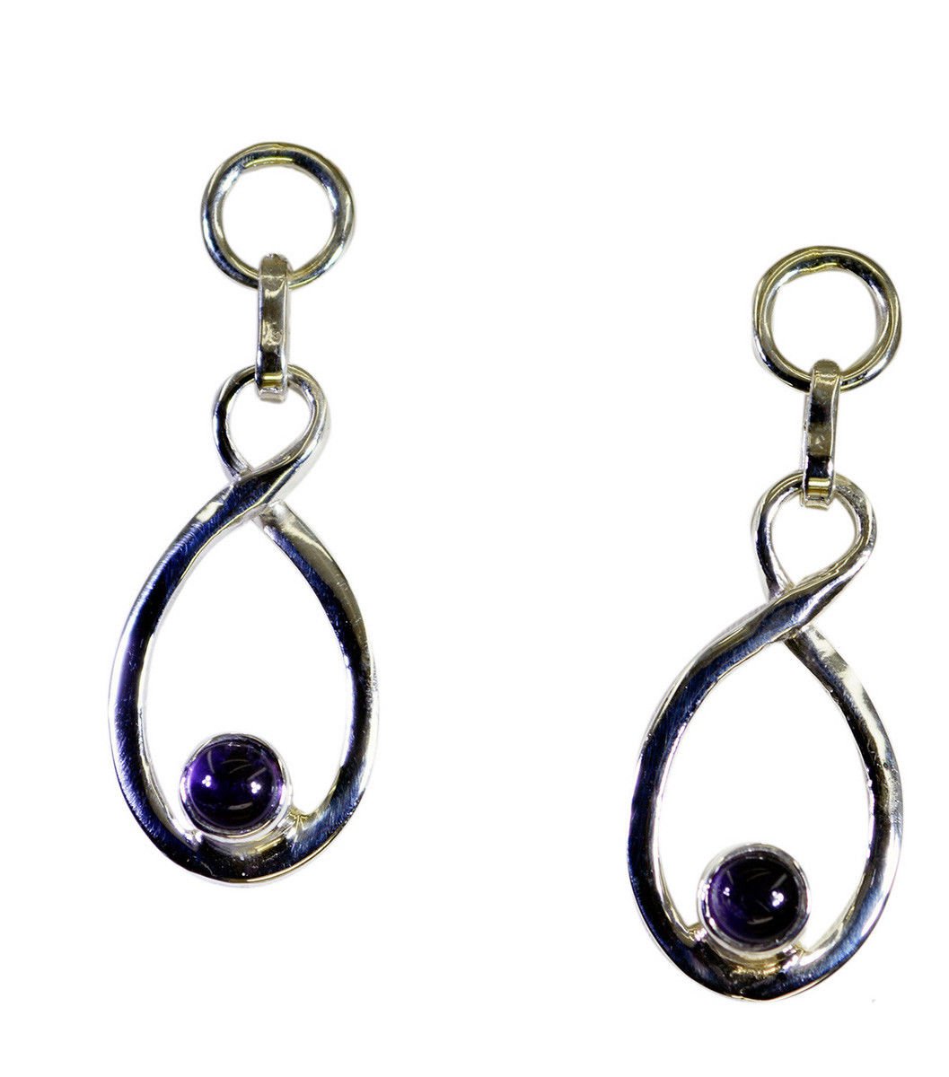 fair Amethyst 925 Solid Sterling Silver Purple Earring genuine easily US