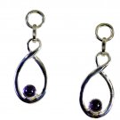fair Amethyst 925 Solid Sterling Silver Purple Earring genuine easily US