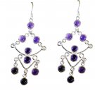 ideal Amethyst 925 Solid Sterling Silver Purple Earring genuine normaly US