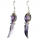 charming Amethyst 925 Solid Sterling Silver Purple Earring genuine indian US