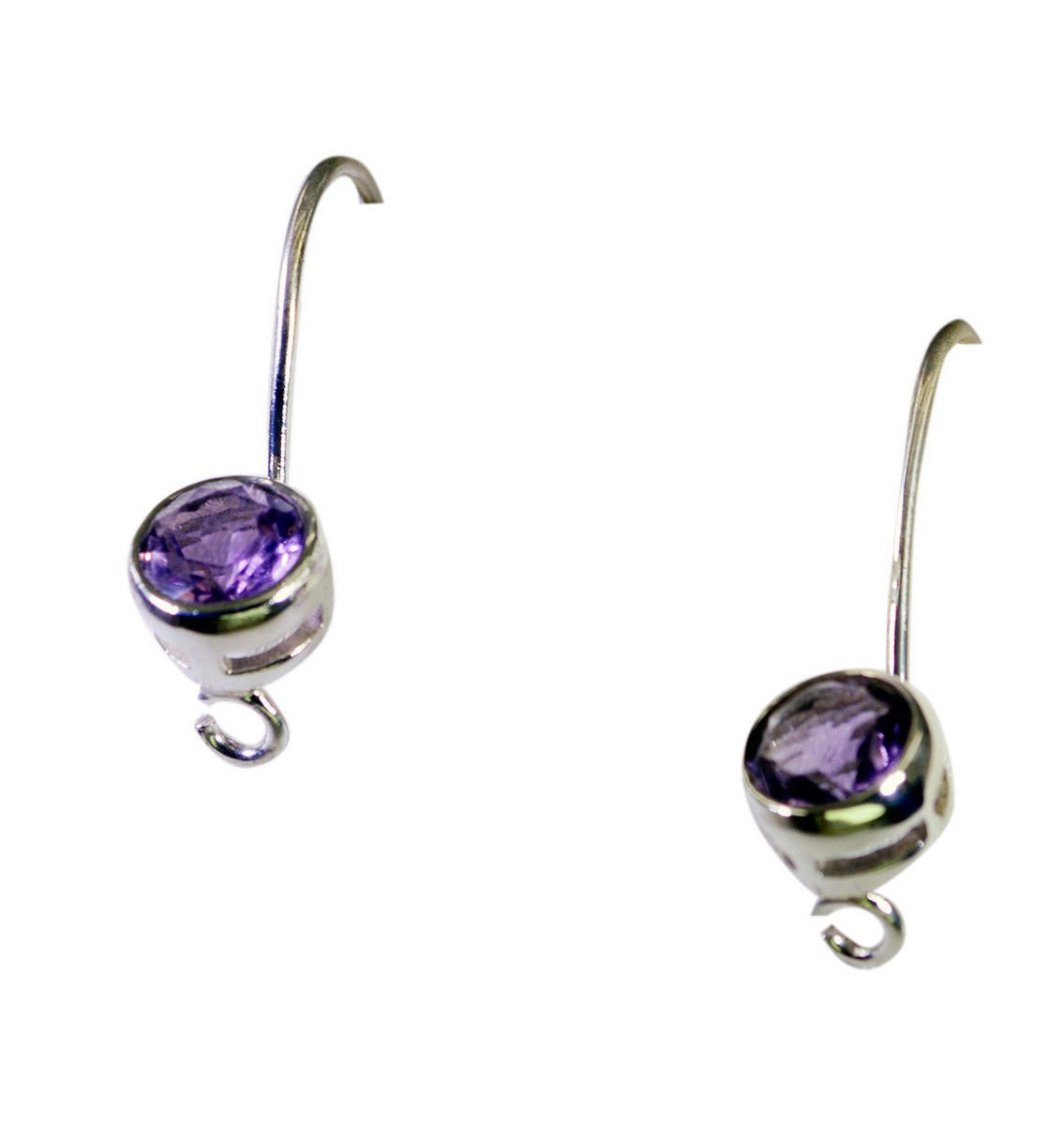 bewitching Amethyst 925 Solid Sterling Silver Purple Earring genuine jaipur US