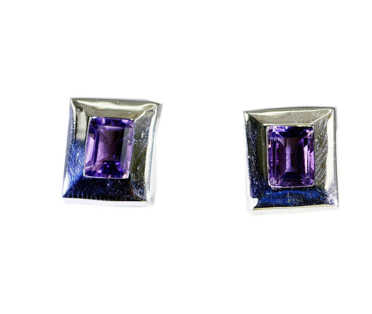 appealing Amethyst Solid Sterling Silver Purple Earring Natural handcrafted US
