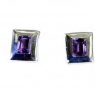 appealing Amethyst Solid Sterling Silver Purple Earring Natural handcrafted US